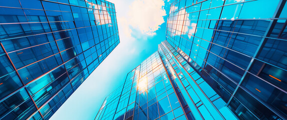 Wall Mural - business template ,Modern office buildings with blue sky	
