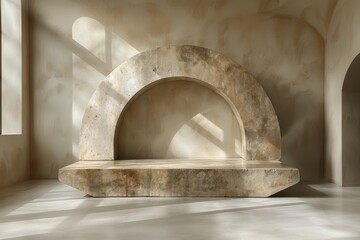 Wall Mural - 3d wooden display podium