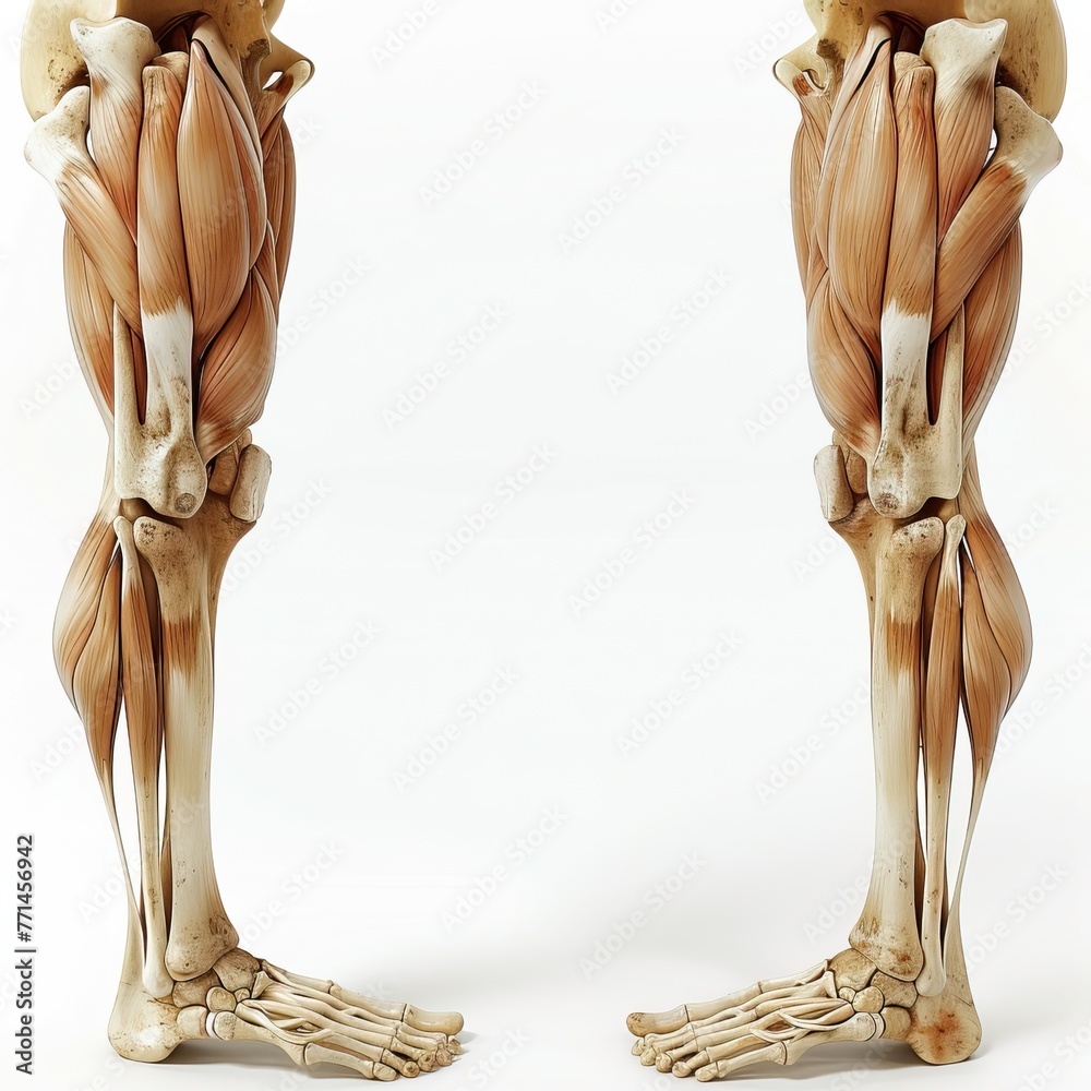 Anatomical Model of Human Lower Limbs Muscles and Bones. Medical ...