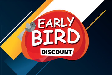 early bird discount poster banner graphic design icon logo sign symbol social media website coupon

