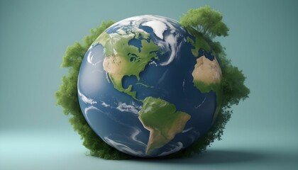Wall Mural -  Earth day is observed every year on April 22, to demonstrate support for environmental protection. 3D Rendering created with generative ai.