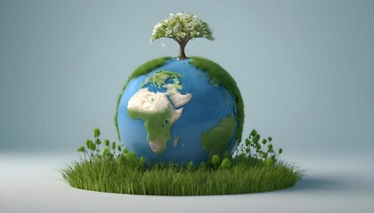 Wall Mural -  Earth day is observed every year on April 22, to demonstrate support for environmental protection. 3D Rendering created with generative ai.