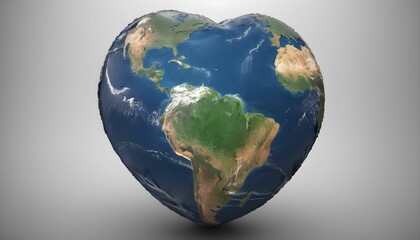 Wall Mural - Heart shaped earth.jpeg, Heart shaped earth 2.jpeg, Heart shaped earth created with generative ai.