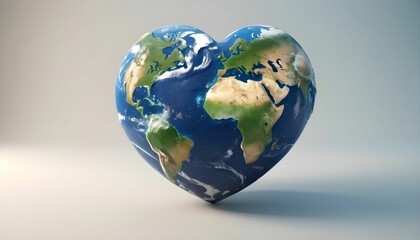 Wall Mural - Heart shaped earth.jpeg, Heart shaped earth 2.jpeg, Heart shaped earth created with generative ai.