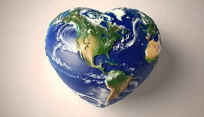 Wall Mural - Heart shaped earth.jpeg, Heart shaped earth 2.jpeg, Heart shaped earth created with generative ai.