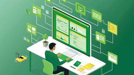 Persona al lavoro che visualizza dati al computer