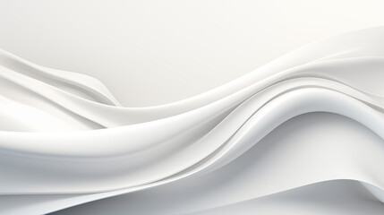 Wall Mural - Abstract White Satin Fabric Waves Background Image