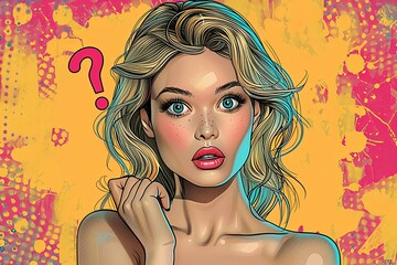 Wall Mural - pop art girl in pin up style