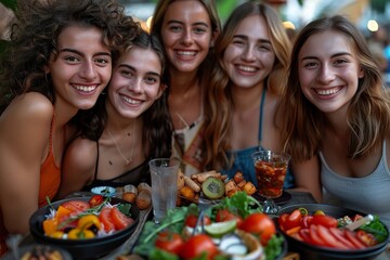 Sticker - group of friends having fun at home