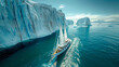 A mystical journey through cold waters among ice on a cruise ship