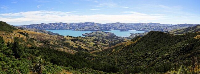 Sticker - Scenic view of Akaroa peninsula in New Zealand