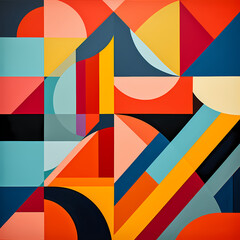 Poster - Abstract geometric patterns in bold contrasting colors