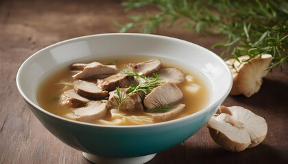 Soup tree gourmet food dish tea tree mushroom chicken 2