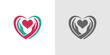 Charity Foundation Vector Logo , Heart People Community Vector Element Logo