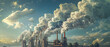 An advertisement featuring a factory whose chimneys craft clouds, each shaped like an animal saved from pollution