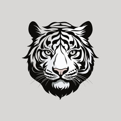 Wall Mural - Beautiful White Tiger Profile Illustration