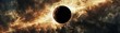 Solar eclipse, depicting the celestial event with dramatic light and shadow play low texture