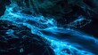 Artistic interpretation of bioluminescent phenomena, combining science with art to depict the beauty of natural light low noise