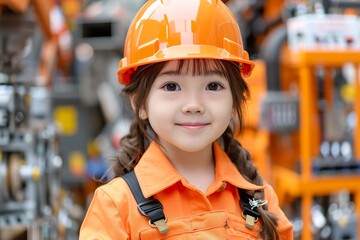 Wall Mural - child in a construction site