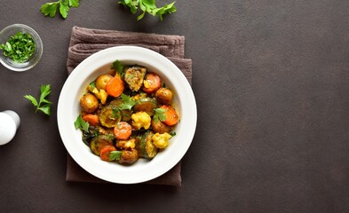 Canvas Print - Stewed vegetables on plate