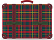 ПечатьRetro suitcase bags, with different fabrics, labels, sea and beach, traveling
