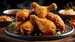 Dakgangjeong is a deep fried crispy chicken dish glaze food photography.
