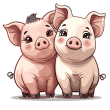 Pig Cartoon Icon, Isolated Transparent Background Images