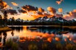 Summer Sunset at Sprague Lake: This expansive image of the lake's sunset features the high peaks of the Continental Divide rising along the shore.