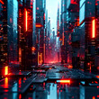 advanced tech city concept background