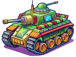 Highly detailed vector of a tank.