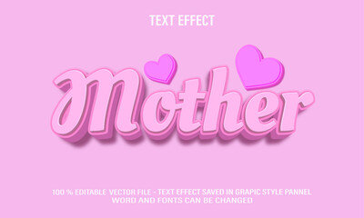 Wall Mural - Mother 3d editable text effect style