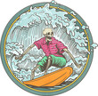 Surfer on the surfboard