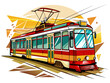 Highly detailed vector of a tram.