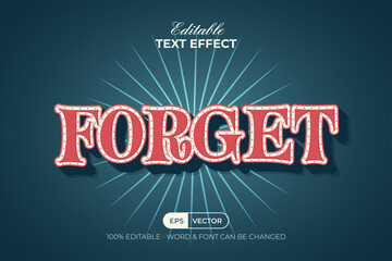 Poster - forget text effect vintage style. editable text effect.