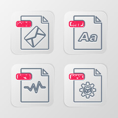 Poster - Set line MAX file document, MP3, OTF and MSG icon. Vector