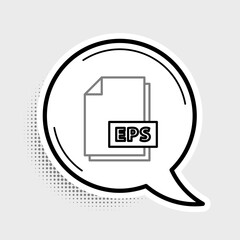 Poster - line eps file document. download eps button icon isolated on grey background. eps file symbol. color