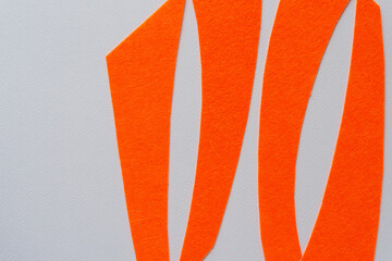 Canvas Print - cut orange felt fabric shapes (stripes) on paper