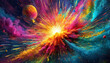 Big bang universe explosion, supernova blast