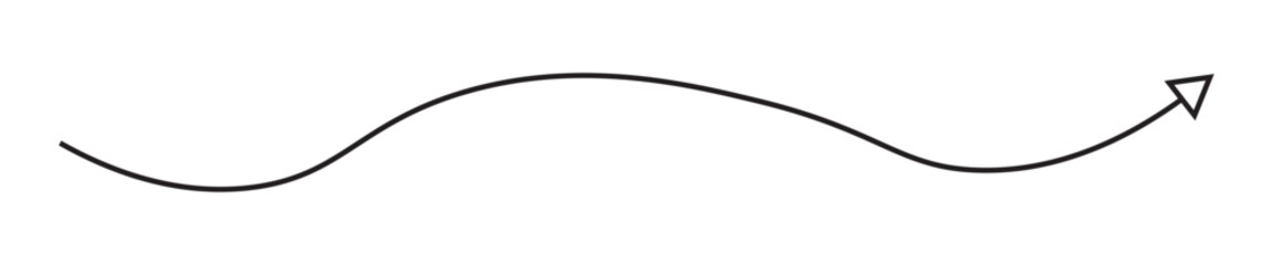 Poster - Sketch doodle style. Arrows long curved icon.