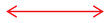 Horizontal dual thin long straight double ended red thin arrow. Red pointer, direction, position symbol and double arrow icon. 11:11