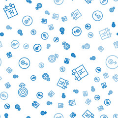 Poster - Set line Symbol Uranus, Calendar and Mars symbol on seamless pattern. Vector