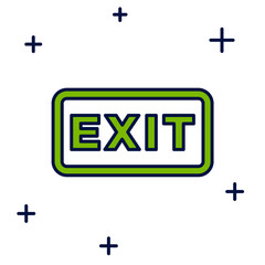 Wall Mural - Filled outline Fire exit icon isolated on white background. Fire emergency icon. Vector