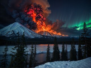 epic volcanic eruption in the north