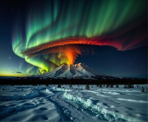 epic volcanic eruption in the north