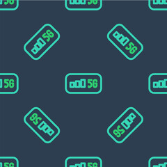Poster - Line 5G new wireless internet wifi connection icon isolated seamless pattern on blue background. Global network high speed connection data rate technology. Vector
