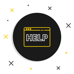 Poster - Line Browser help icon isolated on white background. Internet communication protocol. Colorful outline concept. Vector