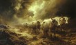 Dead cattle seven plagues of Bible Revelation book, Generative AI