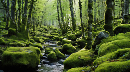 Wall Mural - forest in the morning.