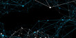 Blue network patterned background. Connection background with dots and lines. Connected polygons plexus vector background, digital data visualization. futuristic shape. Computer generated background.