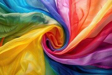 Poster - Twisted Rainbow color fabric